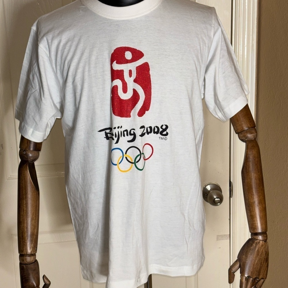 2008 Beijing Olympics One World One Dream Men's White NWT Shirt Size Large​​​​​